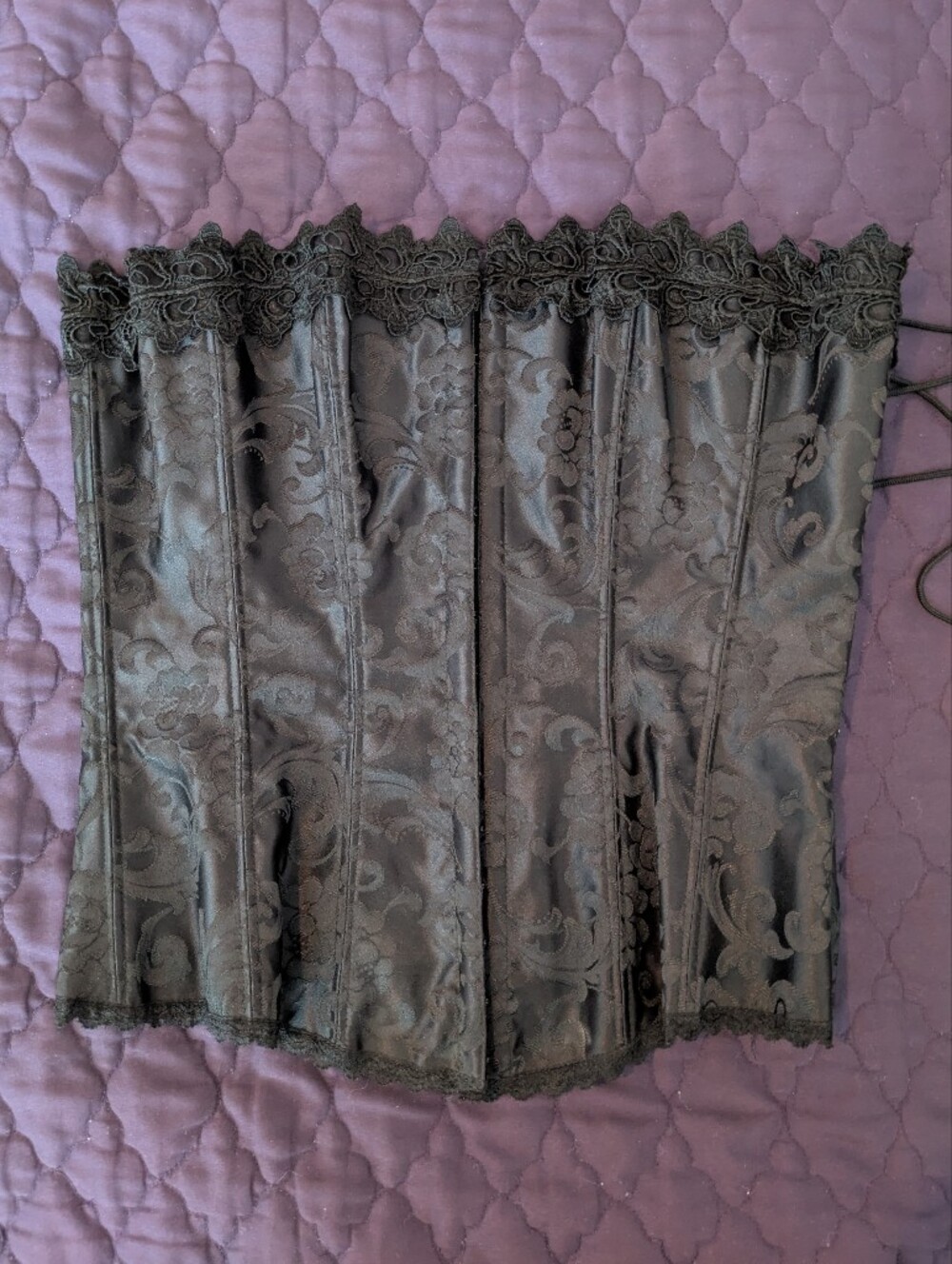 Frederick's of Hollywood Black Jacquard Corset